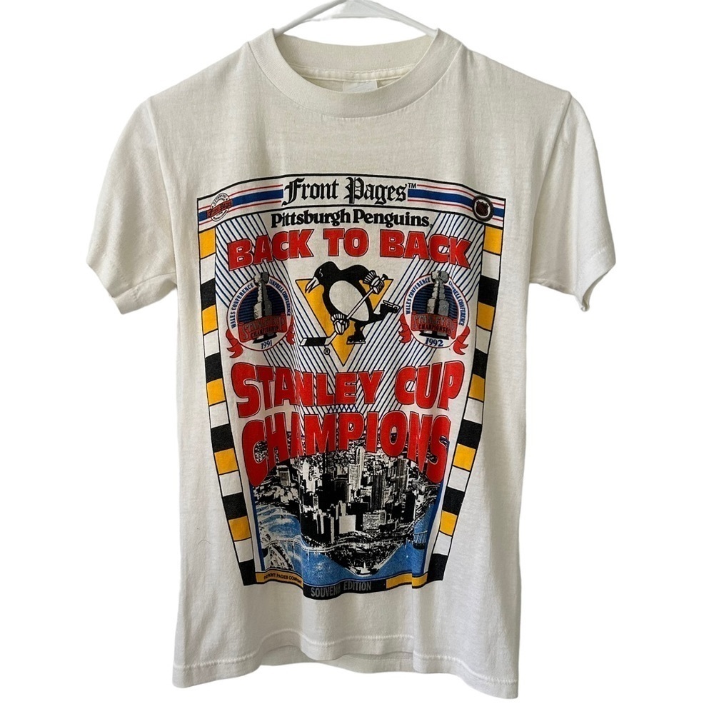 Vintage Pittsburgh Penguins 1992 Stanley Cup T-Shirt Small
